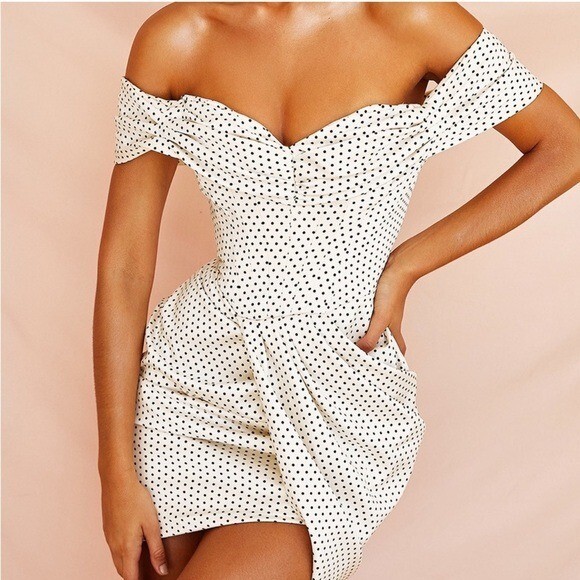 white christmas dresses Miss Circle Women Dahliana Polka Dot Bubble Hem Corset Mini Dress main image 1