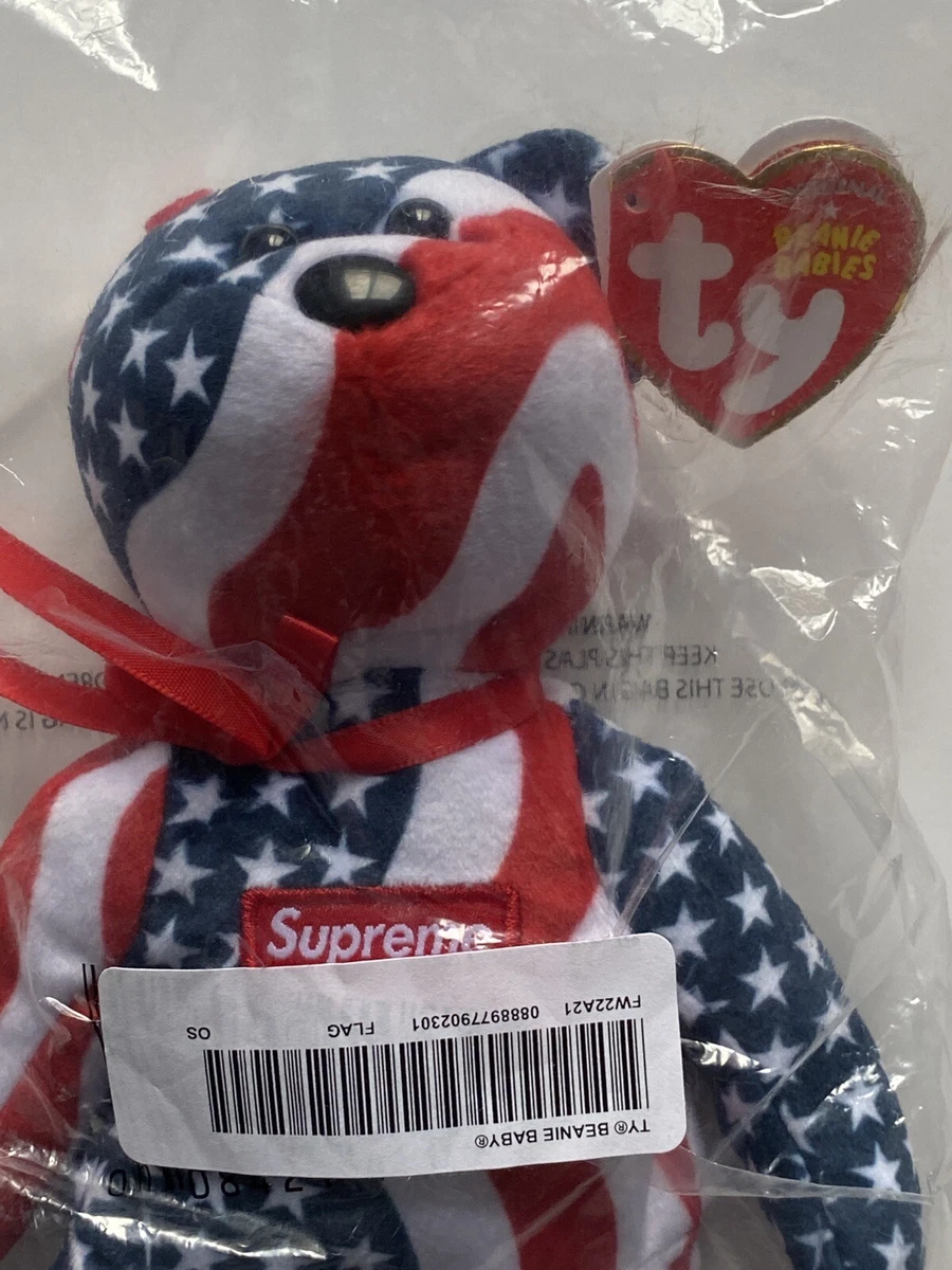SUPREME TY BEANIE BABY FLAG OS FW22 IN HAND 100% AUTHENTIC BRAND NEW