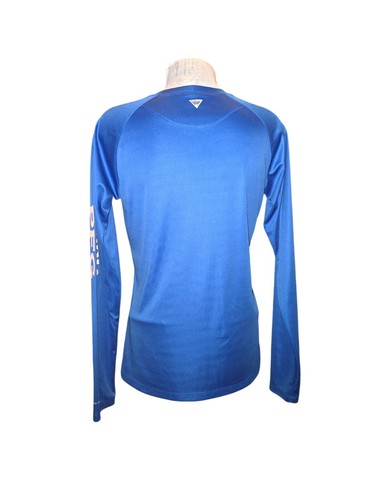Columbia FPG Omni-Shade Women's Blue & Pink Logo Long Sleeve Tidal Tee Size M - Picture 4 of 10