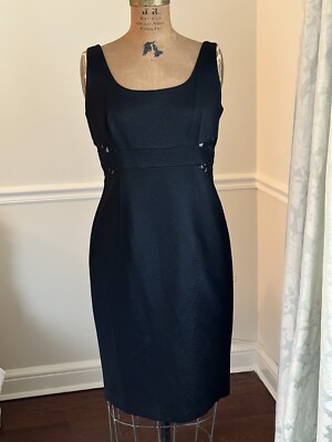 David Meister Black  LACE Sheath Cocktail Dress SIZE 12 Sleeveless