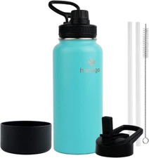 32 Oz Powder Coated Double Wall Vacuum Insulated Sports Water Bottle, 18/8 Stain