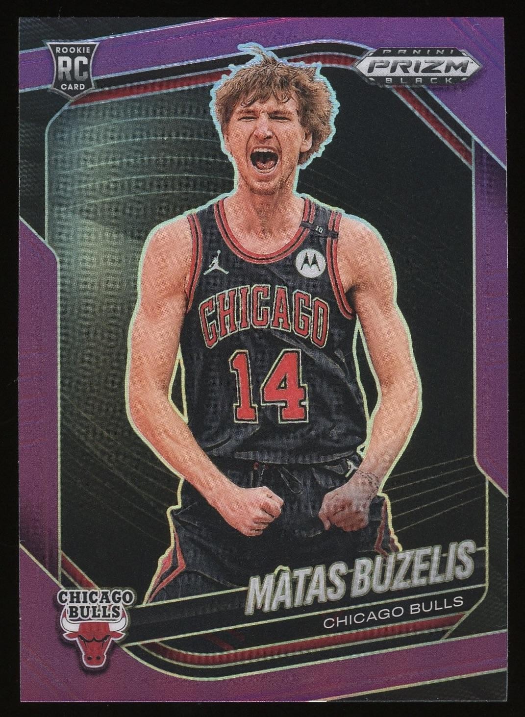 2024-25 Panini Prizm Black #41 Matas Buzelis Purple Prizms /99 RC