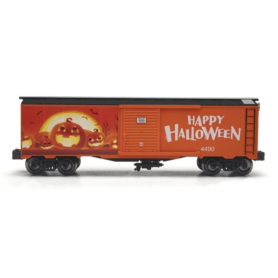 Menards Novelty O-Gauge HALLOWEEN Box Car w/Pumpkin Eyes flashing lights - Image 2 of 2