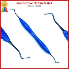 Restorative Enamel Hatchet 8/9 Double Ended Dental Instrument Silicone Handle