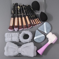 18PCS multi-functional makeup brush set  Soft makeup sponge egg powder puff  b