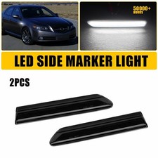 Front Side Marker Light Smoked Lens White LED Lamps For 2004-2008 Acura TL LH&RH