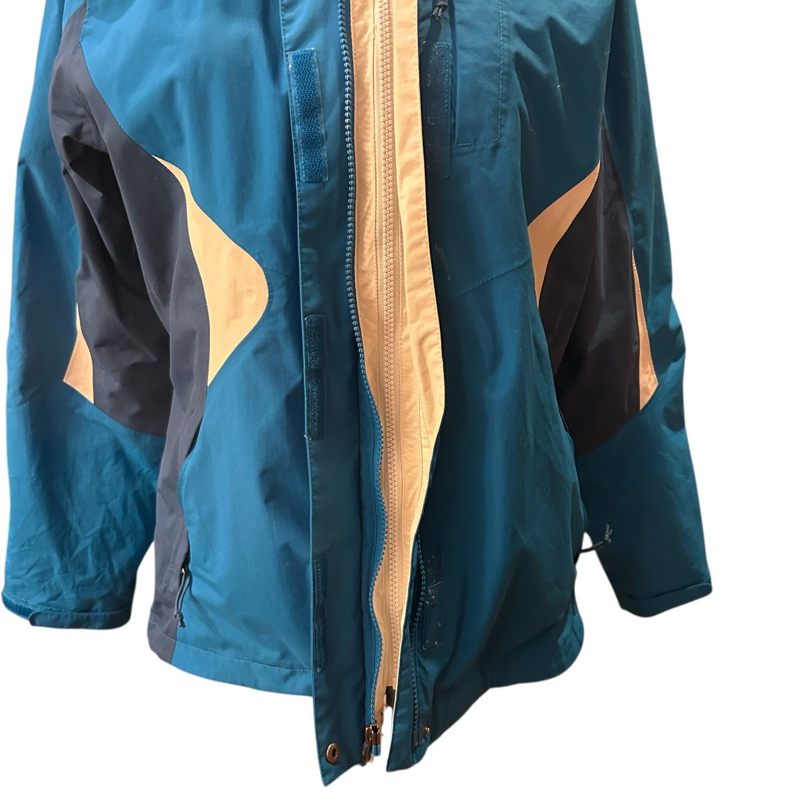 The North Face Blue Hyvent Tech Full Zip Jacket Hooded Womens Large Waterproof thumbnail 10