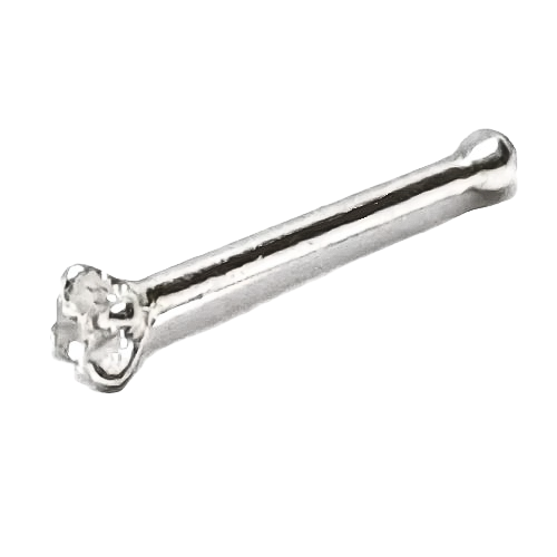 Nose Stud Tiny 1.5mm CZ Sparkly Gemstone 925 Sterling Silver Ball End Jewellery