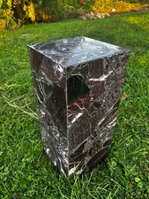 Marble Pedestal, 27 inch tall, purple. For displaying sculptures, flowers, etc.