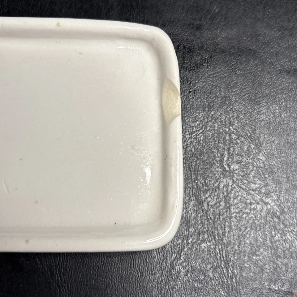 Plato de mantequilla de cerámica en forma de pan pequeño chip en plato ver fotos Foto 3 de 4