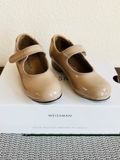 Weissman W2600 No-Tie Tap Shoes in Caramel Color, Girls Tap Shoe 9CM