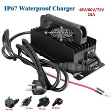 48V 60V 72V 15A Battery Charger For Li-ion LiFePo4 battery IP67 Waterproof