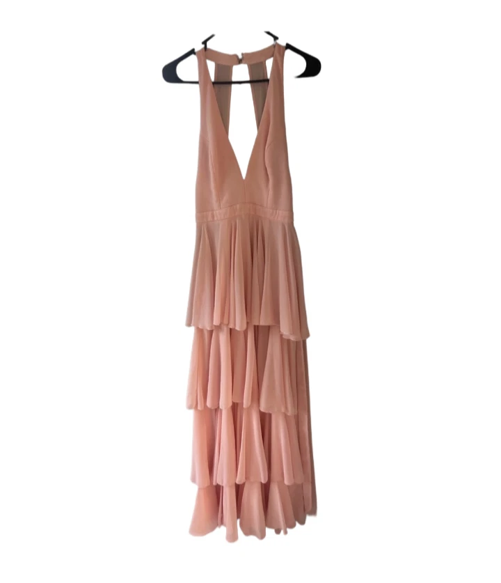 Maniju Blush Tiered Wedding/Bridesmaid Dress. Size Small - Image 2 of 4