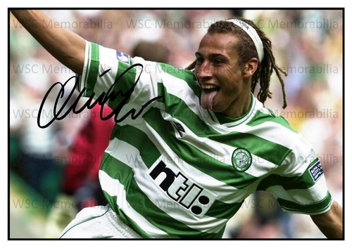 12457. Henrik Larsson Signed Pictures A4 Prints Celtic Man United Barcelona etc.
