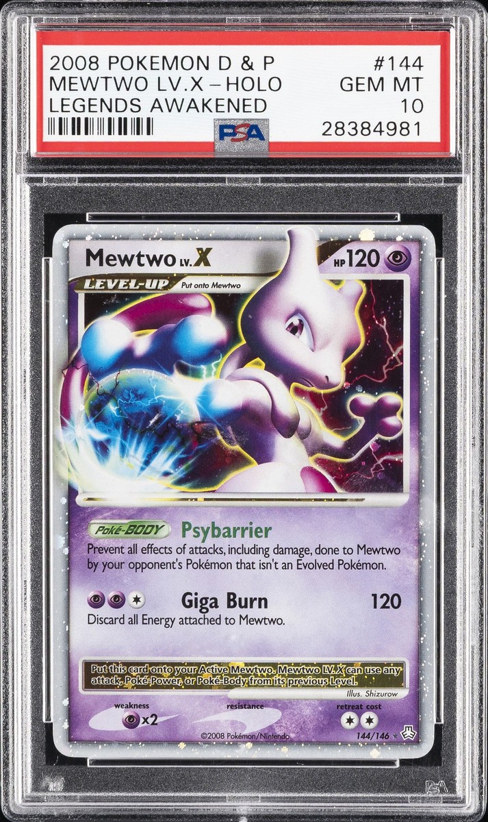 2008 POKEMON DIAMOND & PEARL LEGENDS AWAKENED #144 MEWTWO LV.X