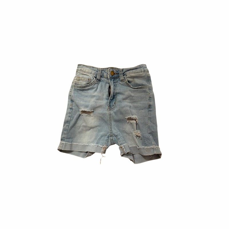SHEIN Girls Denim Shorts 10-11Y Blue Light Wash Distressed Pockets