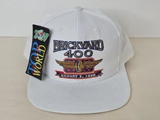 Vintage Brickyard 400 Hat Cap Snap Back Mens White NASCAR Racing 1996 Event 90s