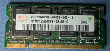 2GB DDR2 PC6400 800MHz Laptop RAM 1.8V CL6 HYNIX SODIMM HYMP125S64CP8-S6 AB-C
