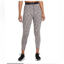 NWT Nike Pro High Rise Striped Cropped Workout Leggings Dri-Fit Women S 55