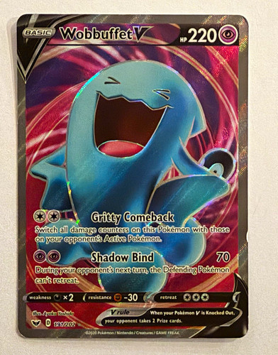 Wobbuffet V 191/202 Full Art Ultra Rare Sword & Shield Pokémon Card