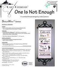 Calico Crossroads ONE IS NOT ENOUGH Cross Stitch Leaflet Only cat sampler motto