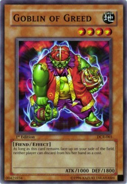 YuGiOh Goblin of Greed (V.1) DCR-EN065 Common Englisch GD unl.