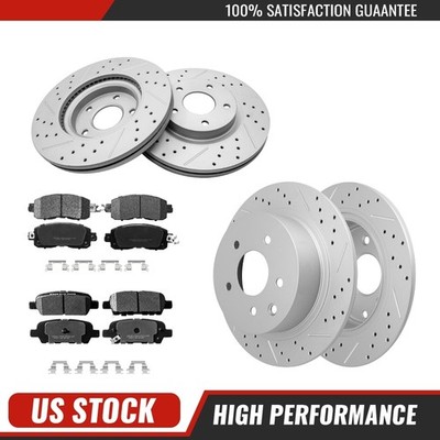 Front + Rear Disc Rotors Ceramic Brake Pads Kit For 2013-2019 2020 Nissan Altima