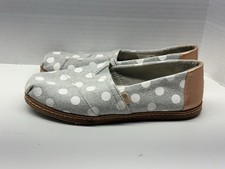 Toms Women’s Sz 7.5 Classic Alpargata Polka Dot Slip On Flats Comfort Gray Shoes