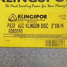 KLINGSPOR PS33 80C P80 5" Sanding Discs 125mm Diameter 50 Pack VD60050