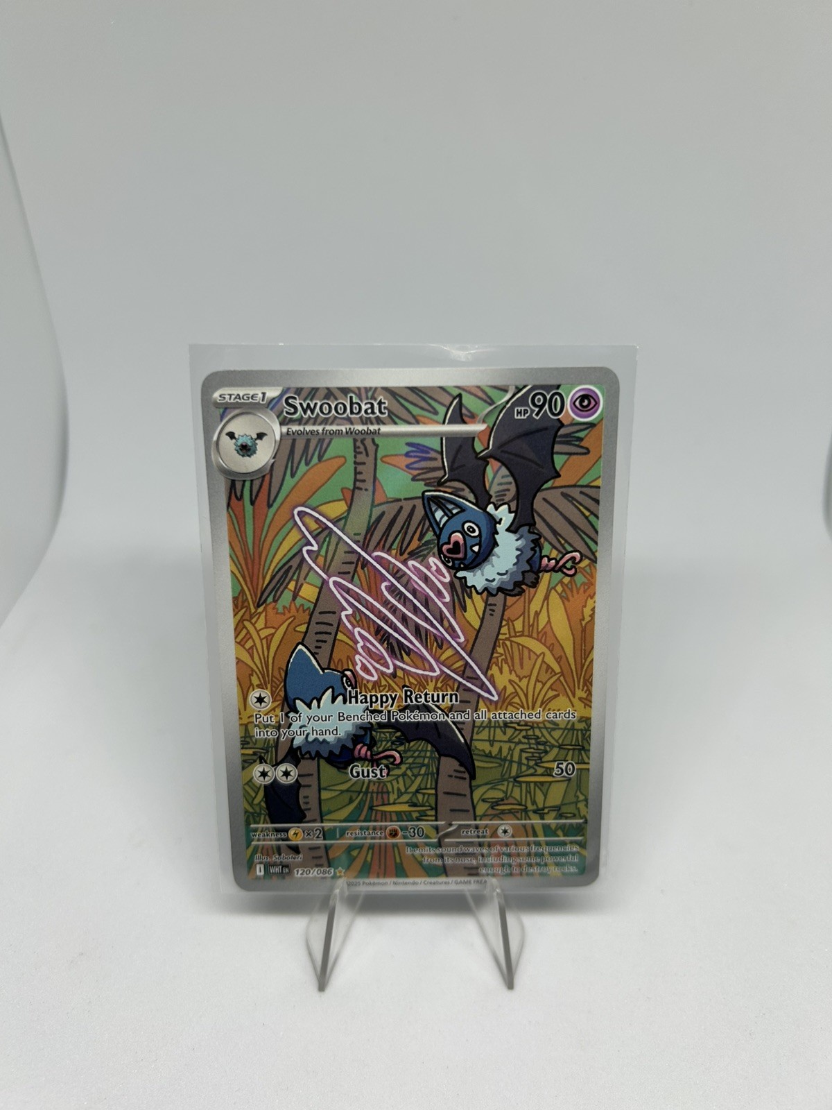 Swoobat Pokémon White Flare 120/086 Illustration Rare Mint