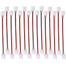 15 PCS 2 Pins LED Strip Light Connector 8mm Solderless Wire 3528 / 2835