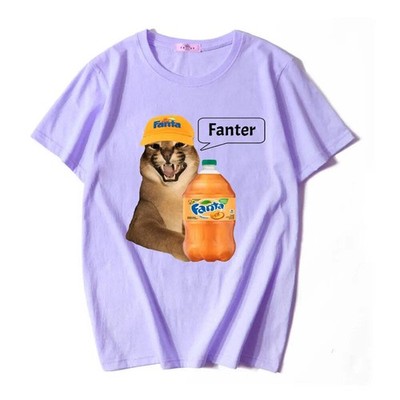 Demotivational Big Floppa Cat Meme Fanter Tshirt for Men Women Funny Cotton Shor
