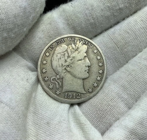 1912-s Barber Half Dollar.  Fine.   D347