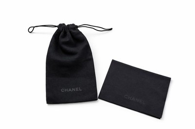 Chanel Eyeglass Case & Cleaning Cloth Set Black Linen Soft  display picture 3