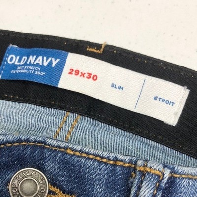 MENS OLD NAVY SLIM STRAIGHT LEG JEANS 29x30 STRETCH WAISTBAND  