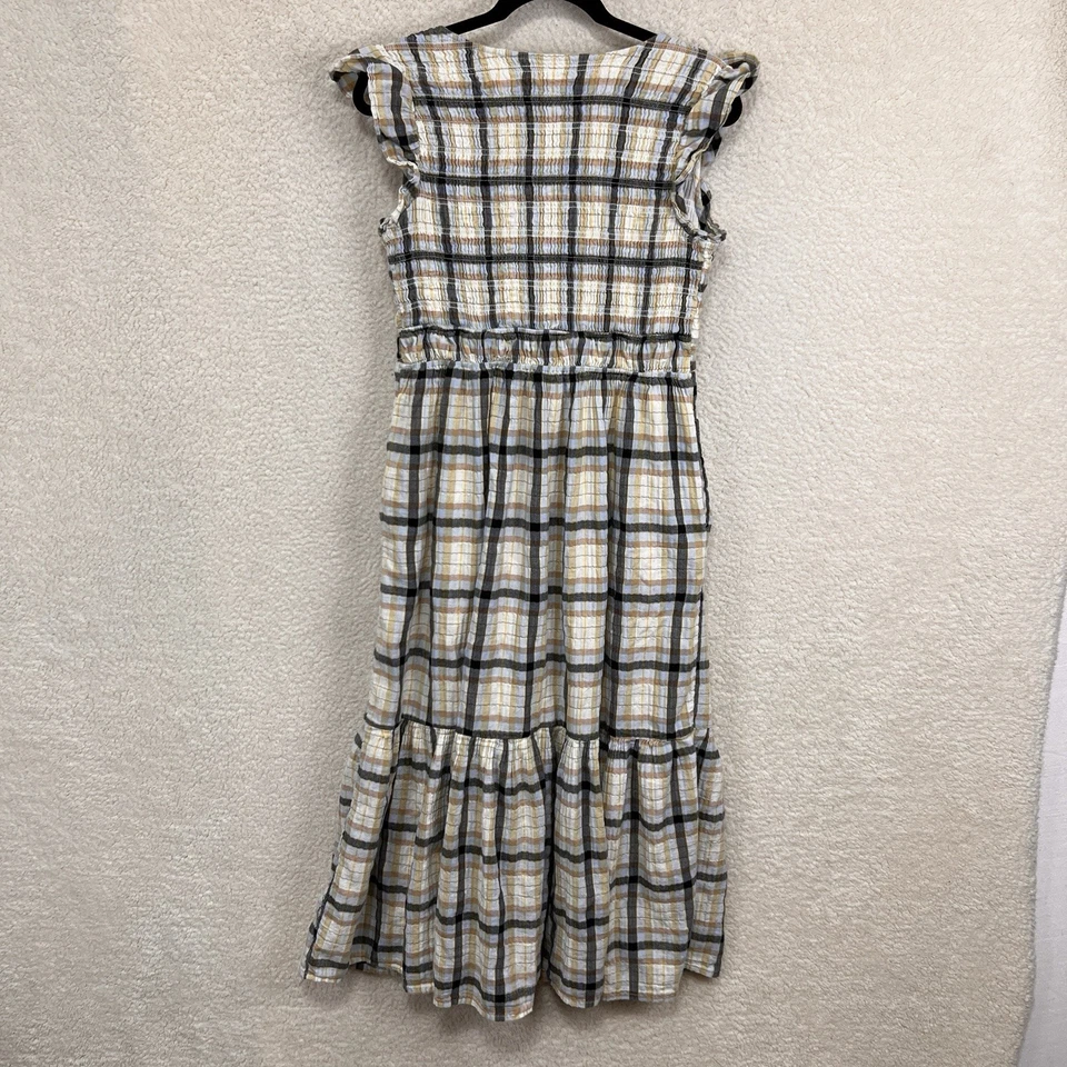Anthropologie The Peregrine Midi Dress Plaid Edition Women’s M Smocked - Image 3 of 4