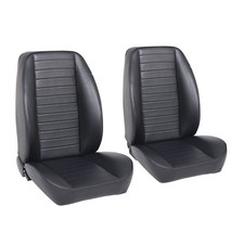 Tmi So-cal Black Front Bucket Seats Kit With Bolsters Mustang 1965-1970