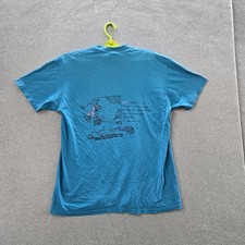 VINTAGE Golf Men Shirt XL Blue 80s Made In USA Single Stitch Golf Cartoon READ