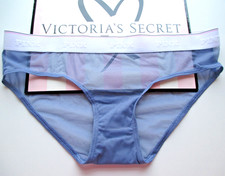 VICTORIA'S SECRET PINK Hiphugger Panty VS Logo Mesh S M L XL Blue White NWT