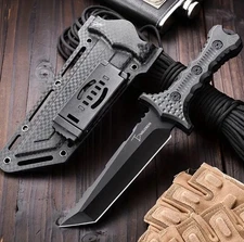 Tactical Knife Survival with Sheath Fixed Blade 8CR13 Steel Blade Hunting Knife