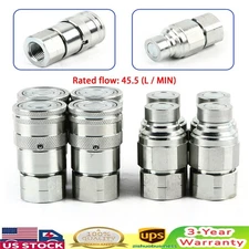 8x 1/2" Quick Connector Skid Steer Bobcat NPT Flat Face Hydraulic Coupling Tool