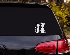 Cat And Dog Silhouettes Vinyl Decal Sticker Car Window Laptop Pet Lover Gift