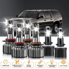 For Chevy Suburban 1500 2000-2006 LED Headlight Combo + Fog Light Bulb 6500K