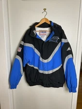 Vintage Carolina Panthers Jacket Apex One NFL Proline Hooded Puffer 90s VTG