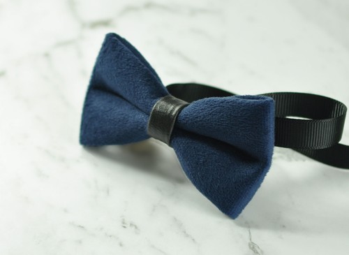 Father Son Match 100% Handmade Navy Blue Velvet Bow Tie Bowtie Wedding Party - Picture 7 of 18