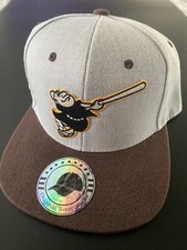 RETRO SWINGING FRIAR LOGO SAN DIEGO PADRES GRAY BROWN ADULT SIZE SNAPBACK HAT