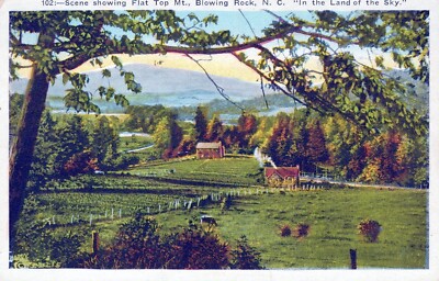 Blowing Rock North Carolina Flat Top Mountain Farm Scene Postcard
