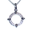 925 sterling silver lab grown diamond .17ct circle pendant necklace ship wheel — photo 2