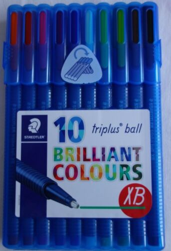 STAEDTLER Triplus Ball XB Ballpoint Pens - Set of 10 Assorted Colours - Afbeelding 1 van 2