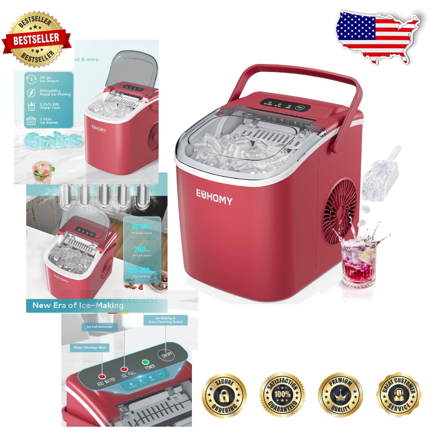 Efficient Portable Ice Maker with Basket - 170W, Perfect for Home and Camping-image